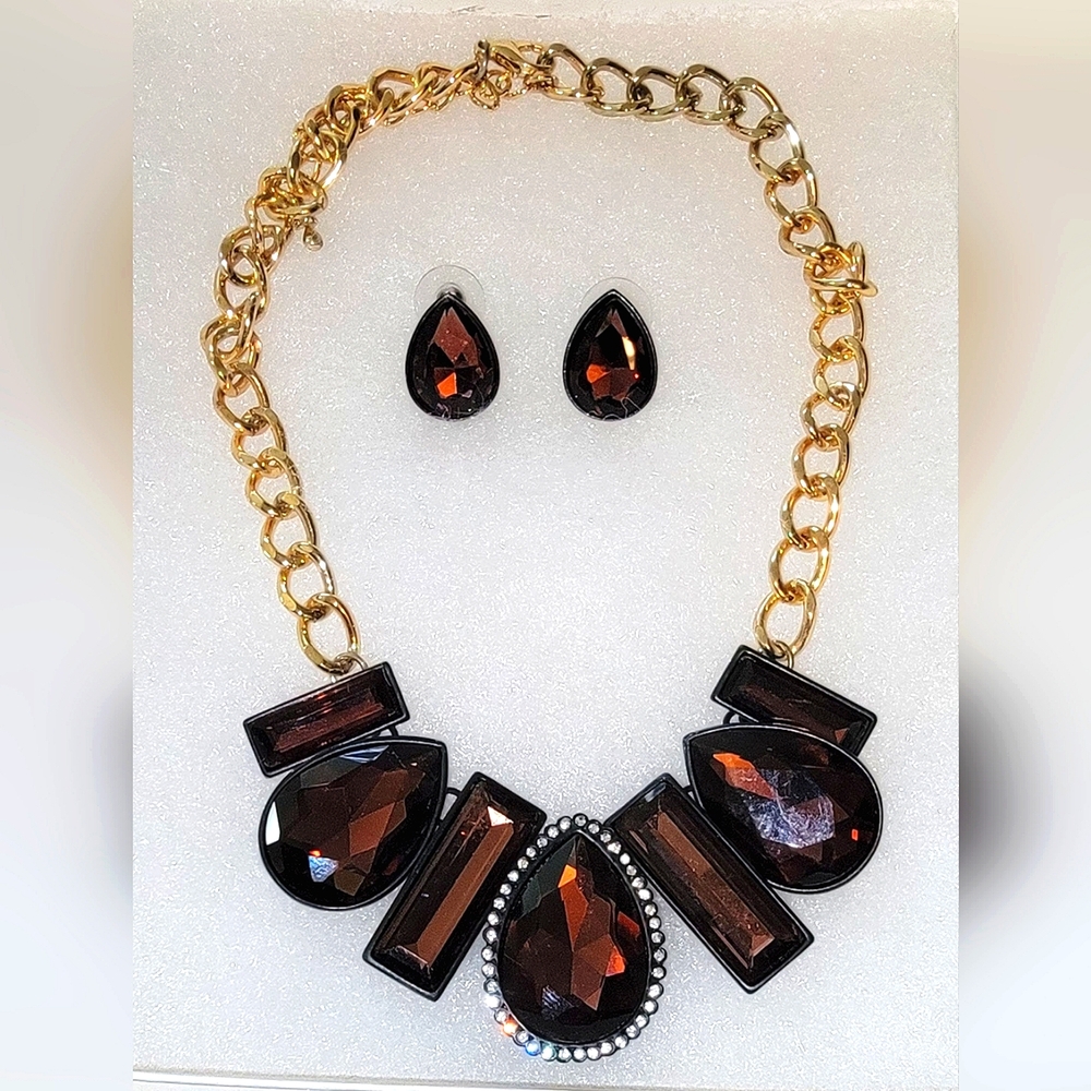 Crystal Necklace and Earring Set